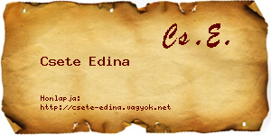 Csete Edina névjegykártya